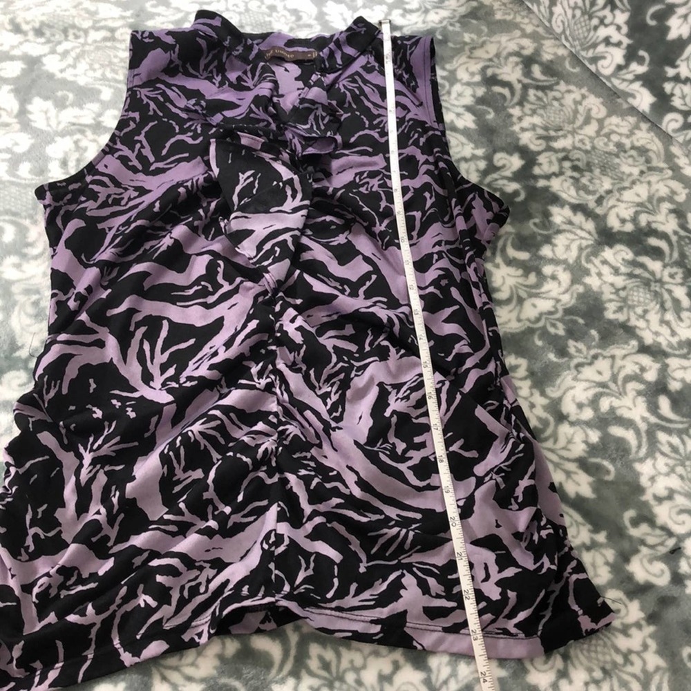 The Limited Rouched Purple & Black Ruffled Top - Picture 9 of 10